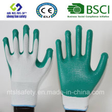 13G poliéster Shell con guantes de trabajo revestidos de nitrilo (SL-N113)