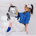 Fashionable girls' leisure reflective PU cool backpacks