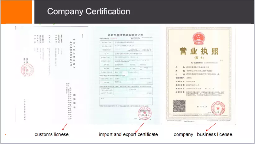 Company Certifications - ATC CNC ROUTER