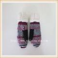 jacquard d'hiver fingerless gants de tricot