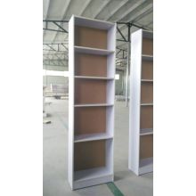 White Finish Wood Wall 5-Tier Corner Bookshelf