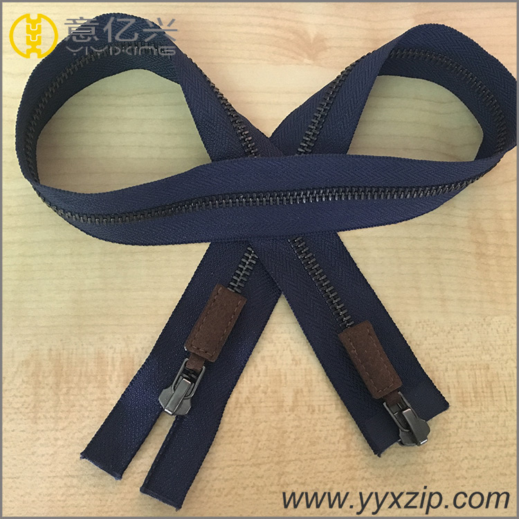 custom 2 way metal zippers