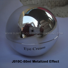 50ml glänzend silberne Kugel Form Creme Jar