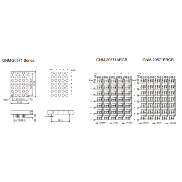 2,0 pouces hauteur 5,0 mm pleine couleur matrice DOT (GNM-20571Axx-Bxx)