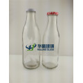 750ml 1000ml Empty Transparent Glass Milk Bottles with Metal Caps