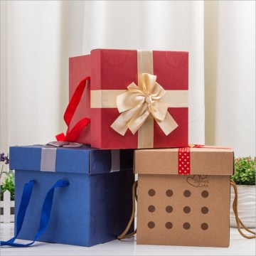 gift packaging boxes with red Ribbons