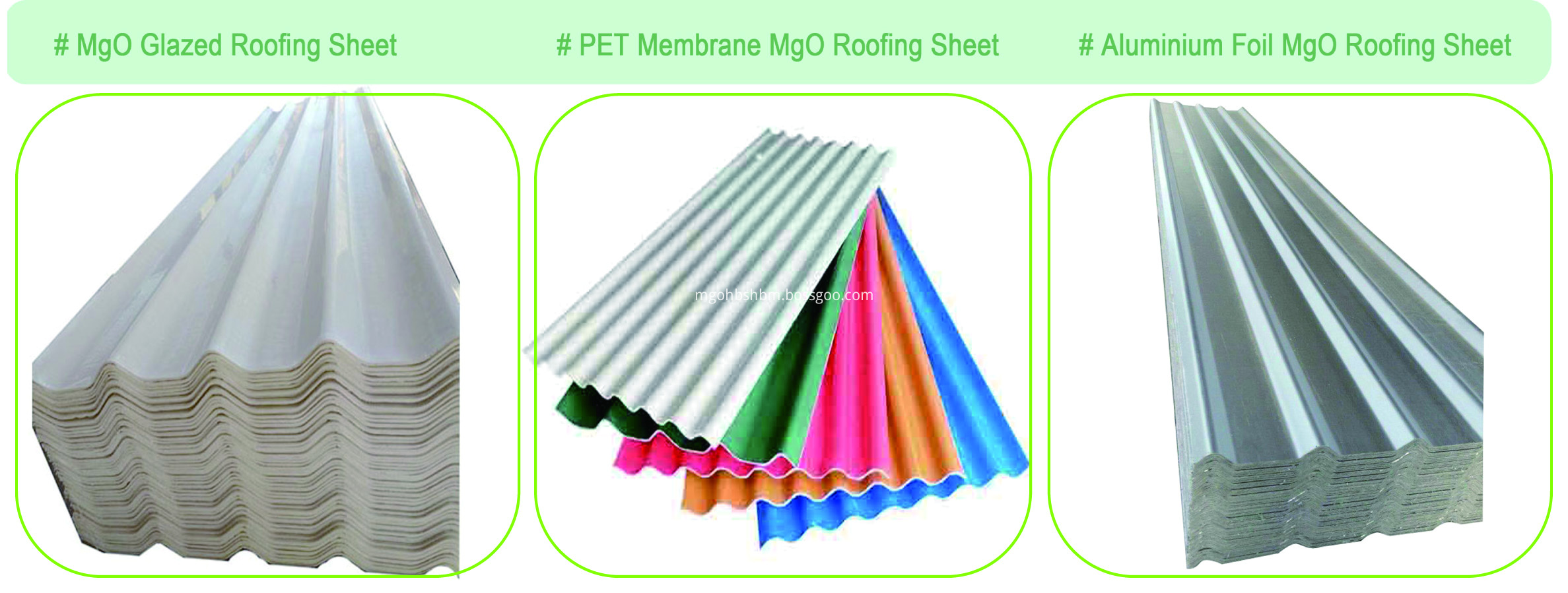 Incombustible High Strength No-asbestos MgO Corrugated Sheet