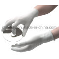 Guante de trabajo con la parte superior del dedo PU y PVC Mini puntos (PN8017)