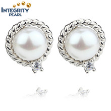 AAA 9mm Button White Freshwater Button New Pearl Earrings