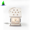 LED Light Wood House Christmas Tree Hanging Ornaments