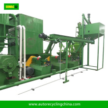 High output waste vehicle tire recycling line