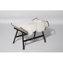 Flag halyard stool with sheepskin