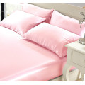 3Pcs Luxury Silk Bedding Fitted Sheet Pillowcases Set