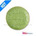 Plato de joyería de cerámica redonda del nuevo diseño verde