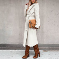 Women's Faux Wool Coat Blouse Thin Coats Trench