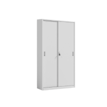 Archivador de puerta corrediza de metal alto blanco