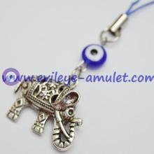 Three-dimensional Carved Elephant Evil Eye Cell Phone Charm