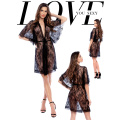 Sexy Sheer Black Lace Kimonos para mujeres