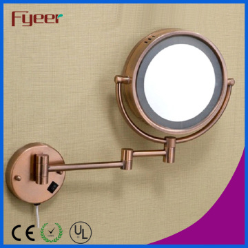 Fyeer Antique Copper Plated LED Maquillaje Espejo de pared