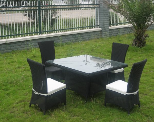 5PCS Classic Garden Square Table Dining Set