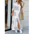 Long Sleeve Maxi Dress Casual Button Party Dress