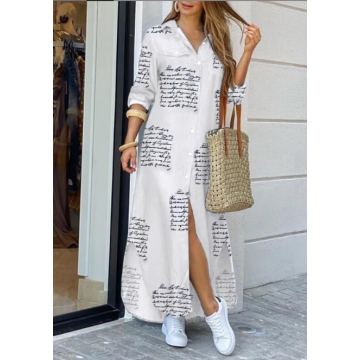 Long Sleeve Maxi Dress Casual Button Party Dress