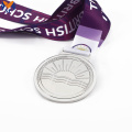 Custom flower enamel silver sports medals