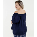 Blusa de moda con hombros descubiertos y talla grande para mujer