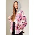 Capas de chaqueta de camisa a cuadros casual para mujer