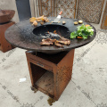 Outdoor kitchen corten stee grill bbq