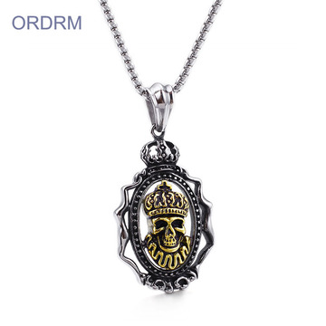 Нержавеющая сталь Mens Skull Pendant Necklace