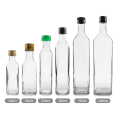 Clear Square Glass Olive Oil Bottle With Cap