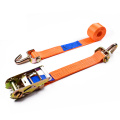 2" 5000kgs 50mm Straight Aluminum Handle Ratchet Buckle Car Tire Belt Straps With 2 Inch Swivel Hooks