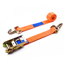 2" 5000kgs 50mm Straight Aluminum Handle Ratchet Buckle Car Tire Belt Straps With 2 Inch Swivel Hooks