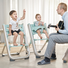 Chaise haute pliante en plastique pour bébé avec réglage