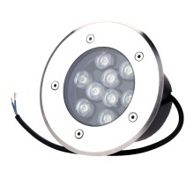 Stainless Steel Round Recessed Underground LED Pave Light Inground Lamp 9W Outdoor