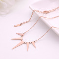 Womens Simple Rose Gold Geometric Pendant Necklace