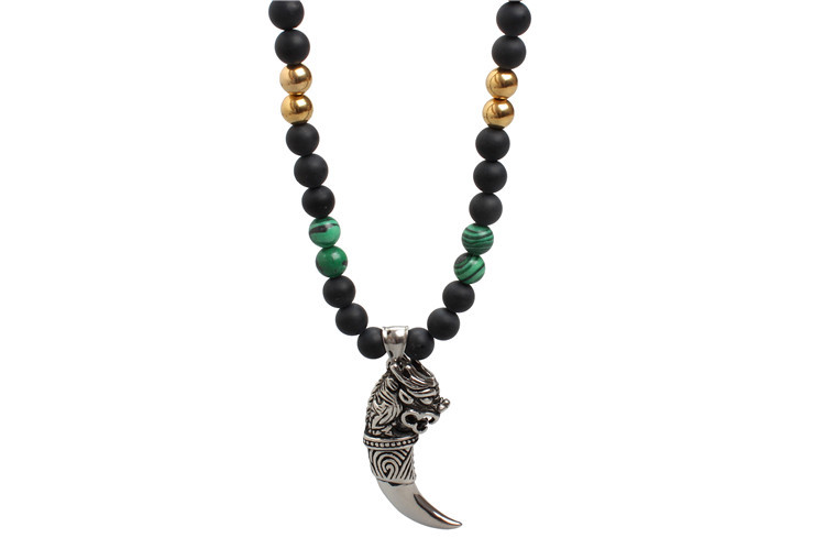 Fashion Dragon Head Wolf Tooth Pendant Necklace Jewelry