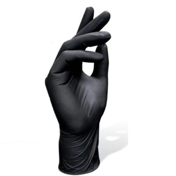 Gants jetables en nitrile noir sans poudre