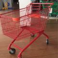 Red Colourful Supermarket Shopping Trolley with coin lock