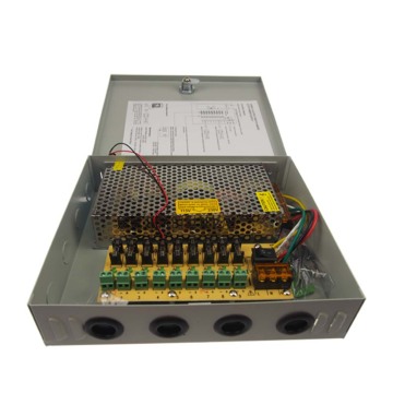 Caja de la fuente de alimentación del cctv del canal de 12v 10a 9