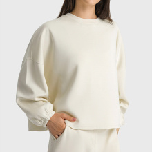 Jade White Womens Pullover de tamanho grande ombro