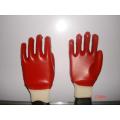 Красные PVC полностью опущенные рабочие перчатки
