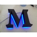 Letras polido escovado Vintage Metal Backlit sinalização LED 3D iluminado canal letras sinais para publicidade personalizada