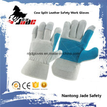 Double Palm Cow Split Leather Industrial Safety Work Glove