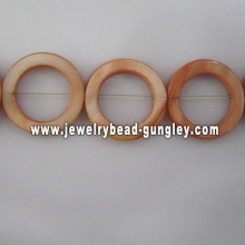 orange donut shape fresh water shell beads