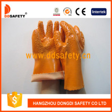 Chemical Work Gloves, Orange PVC Gloves Dpv105