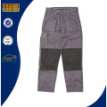 Pantalones de trabajo duradero de algodón Cordura Pantalones de trabajo de construcción gris