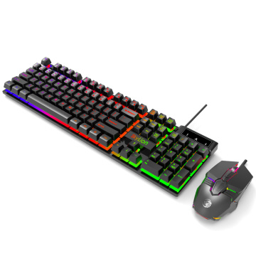 Teclado e mouse com fio RGB para computador desktop de escritório