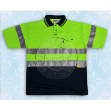 Gelb Reflektierende Tape Sicherheit Kontrast Polo Shirt